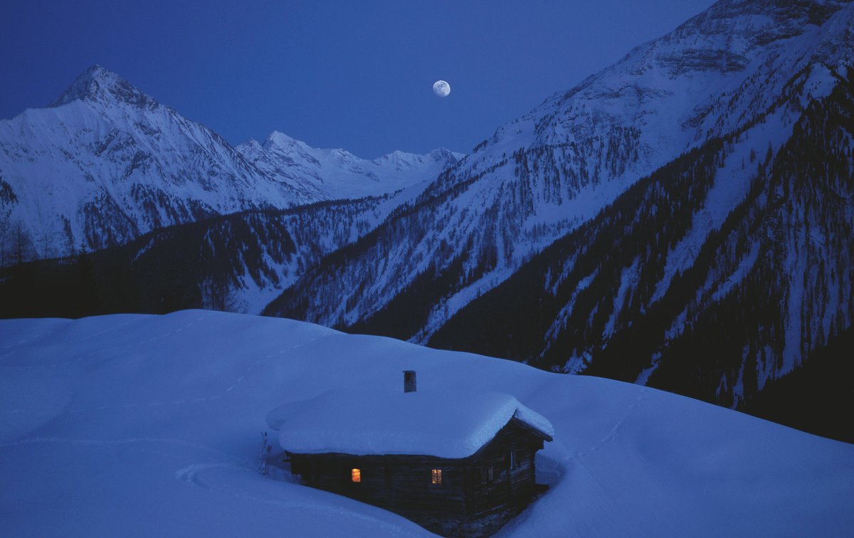 Hut near Mayrhofen at Night